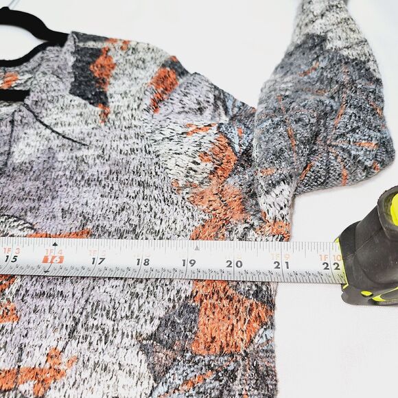 One World Womens Size M Grey Long Sleeve Lightweight Sweater With Lace Trim Fall - Picture 11 of 13